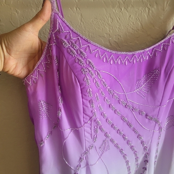 Lenovia Purple Ombre Beaded Gown size L - Picture 2 of 8